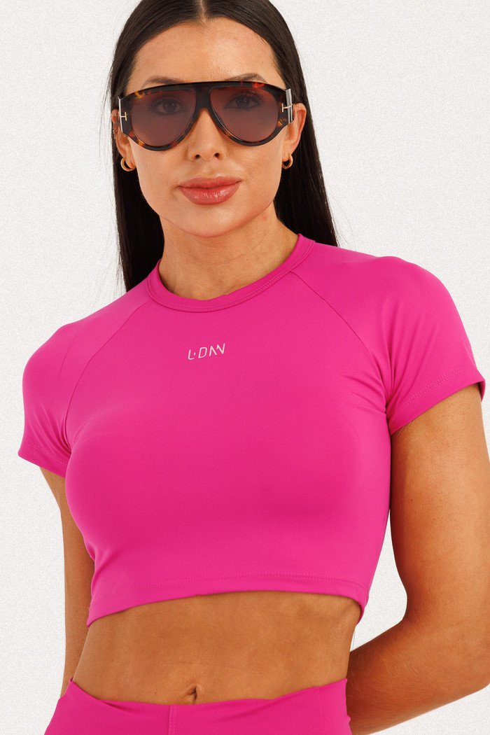 Blusa Manga Curta Rosa Luxuria