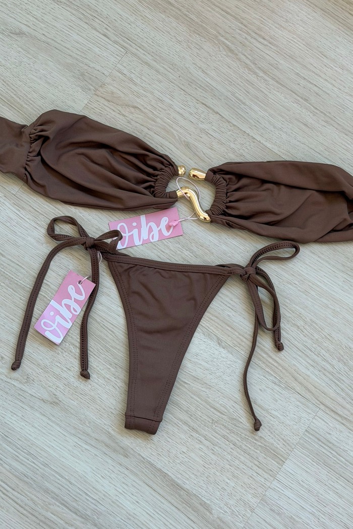 CONJUNTO: TOP JADE E CALCINHA RIPPLE MOCHA