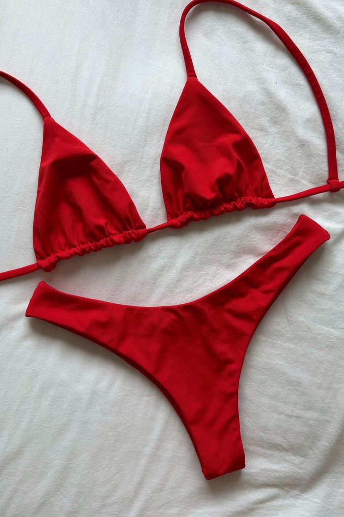 CONJUNTO: TOP LOLA E ASA DELTA CARMIN