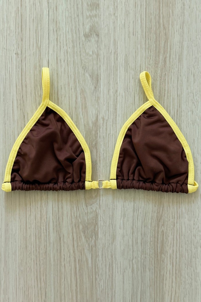 TOP DE BIQUÍNI CORTININHA SIMPLE ARGOL ÂMBAR