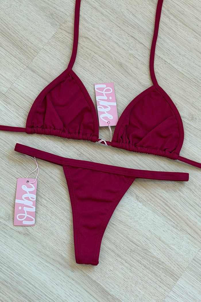 CONJUNTO: TOP SIMPLE E CALCINHA SASHA MARSALA