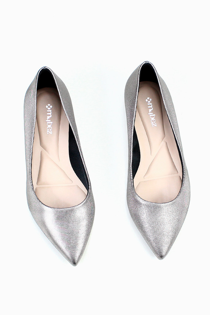 Sapatilha Mybez Priscila Bico Fino Pewter