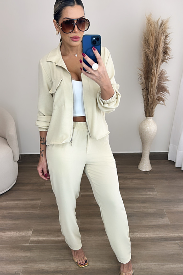 Conjunto em Air Flow Catarina - Nude