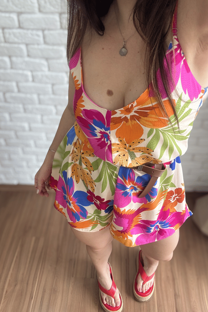 Macaquinho Jully Estampa Tropical