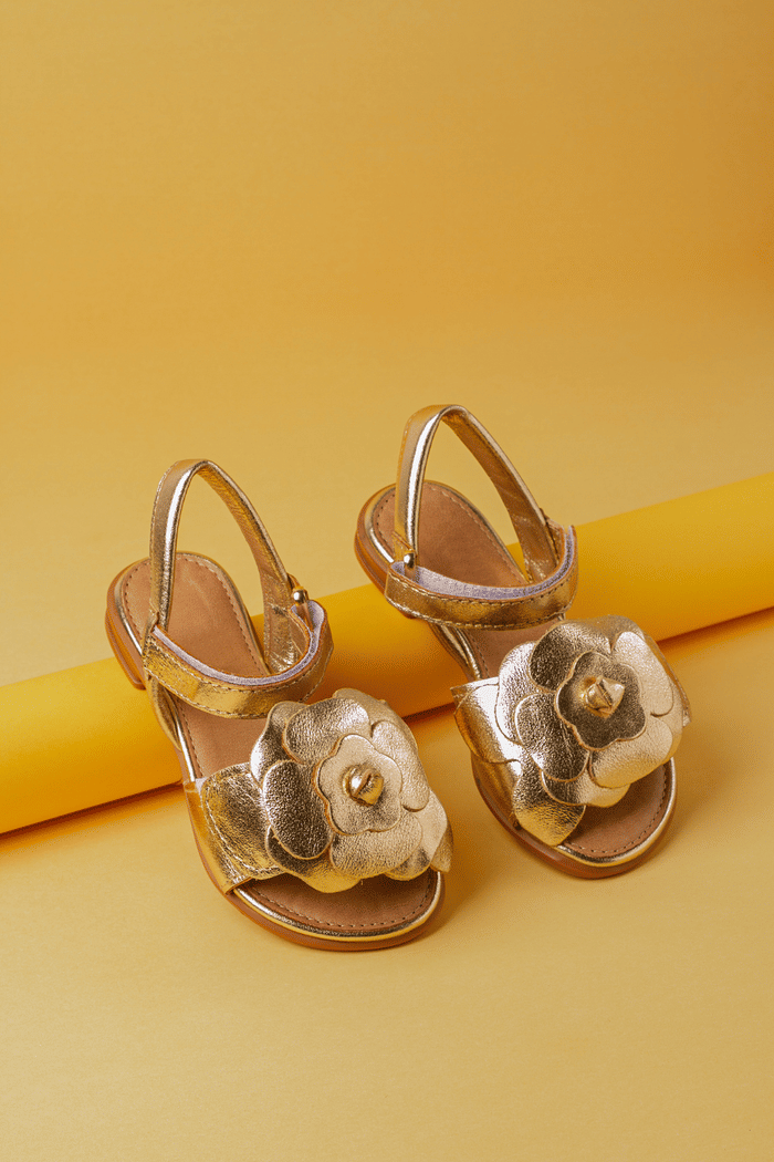 SANDÁLIA INFANTIL MARIA FLOR DOURADO