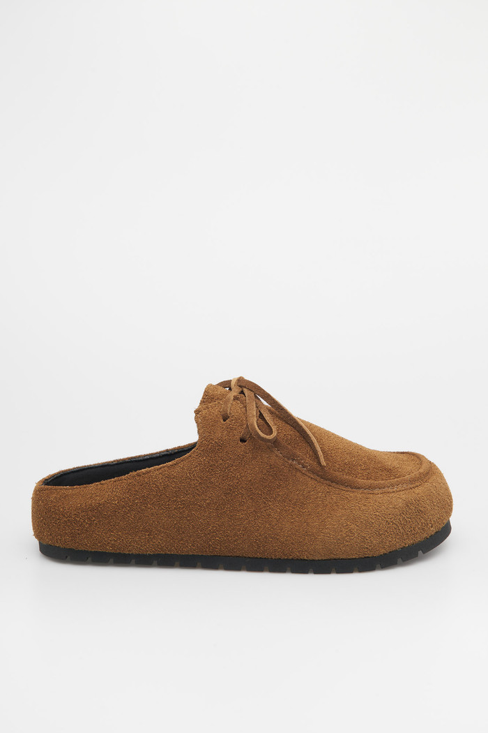 Mule Clog Lis Camurça Camel