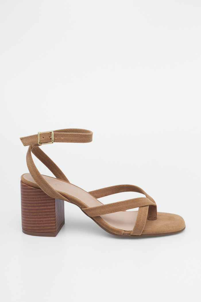Sandália Salto Bloco Georgia Capuccino