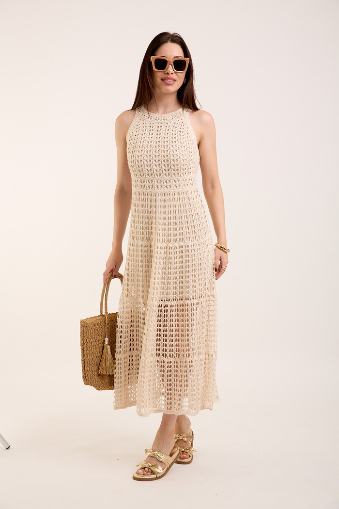 Vestido Regata Tricot - Bege