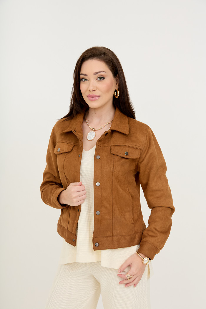 Jaqueta em Suede Marselha - Caramelo