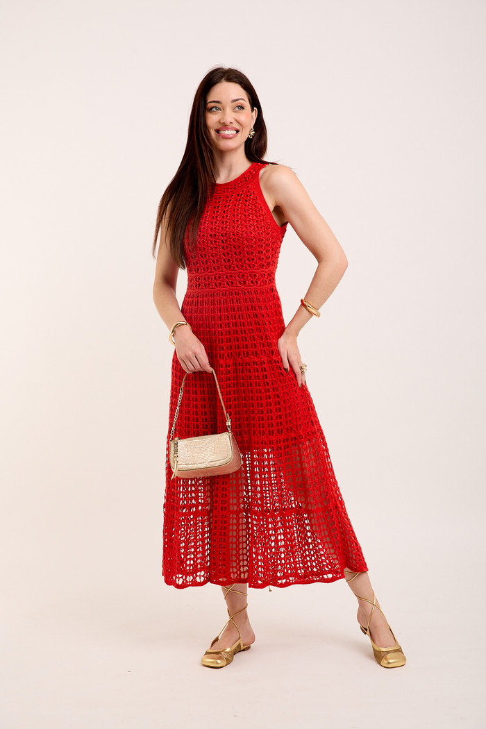Vestido Regata Tricot - Vermelho