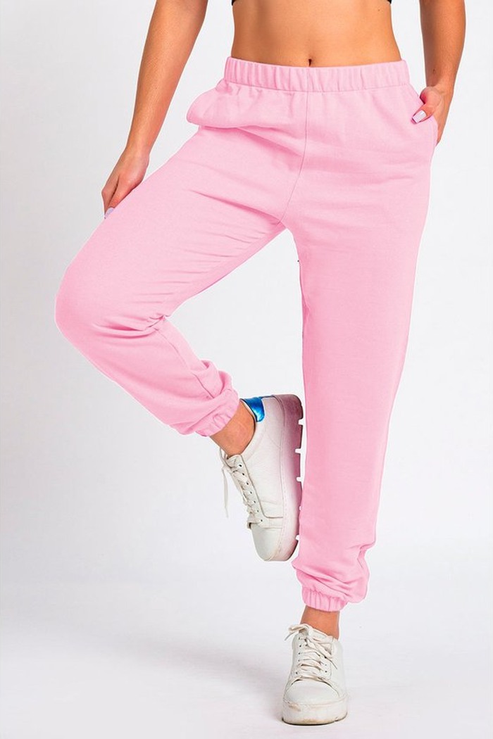 Calça Jogger Color Feminina  Peluciada Rosa
