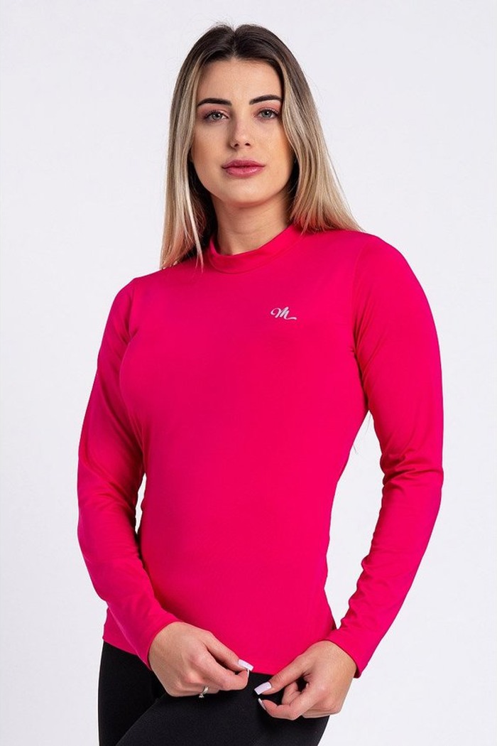 Camiseta Térmica Manga Longa Feminina Peluciada Pink
