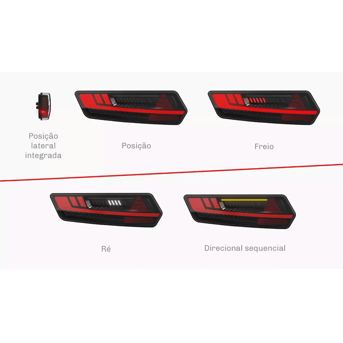 Lanterna traseira multifunção com auxiliar flashing S96