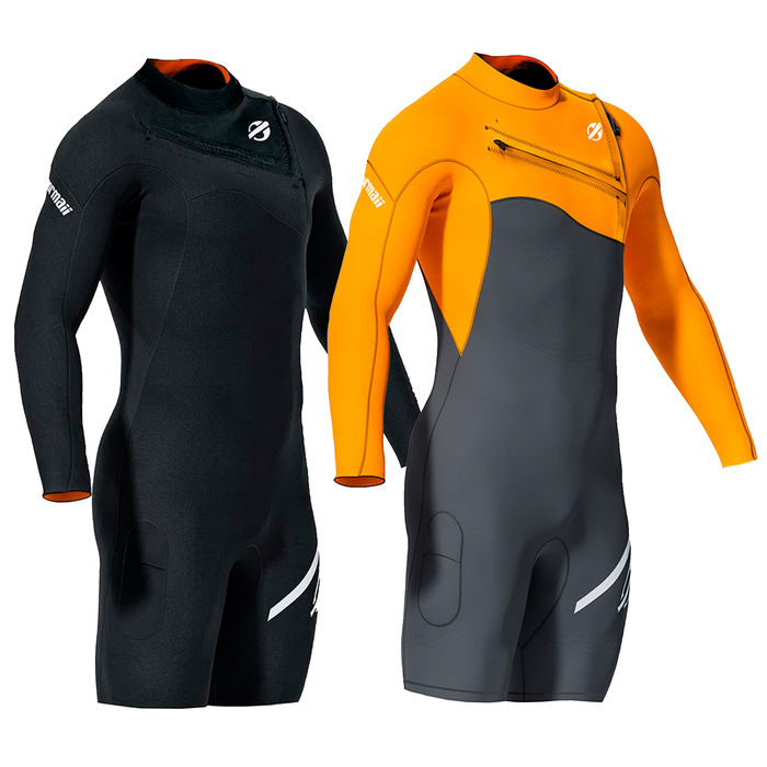 Short John Mormaii Manga Longa Flexxxa Pro UV Suit 1 mm Chestzip