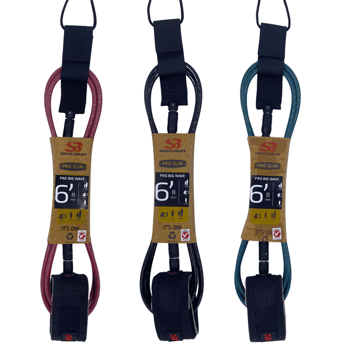 Leash Silverbay 6' x 8 mm - Pró Slim Whisper Big Wave