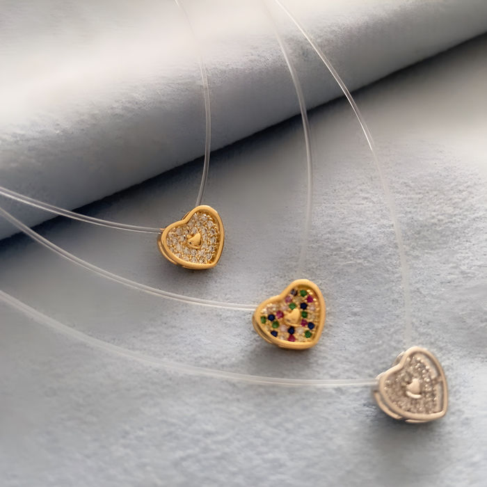 COLAR CORAÇÃO FLUTUANTE