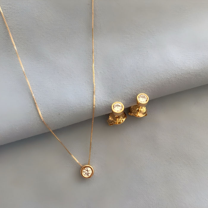 COLAR M SOLITARIO ZIRCONIA