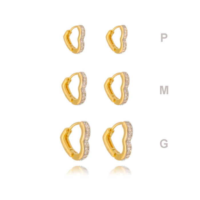 ARGOLA CORAÇÃO P ZIRCONIA