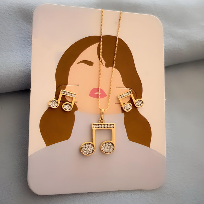 COLAR NOTA MUSICAL ZIRCONIA