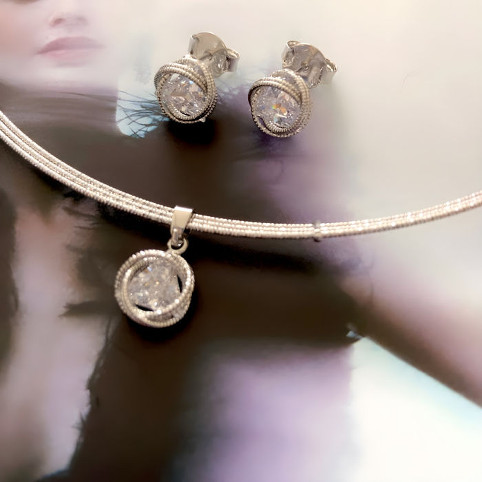 PINGENTE TRAMA ZIRCONIA