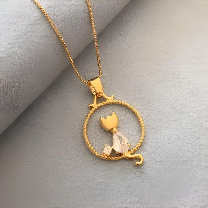 COLAR CIRCULO GATO ZIRCONIA