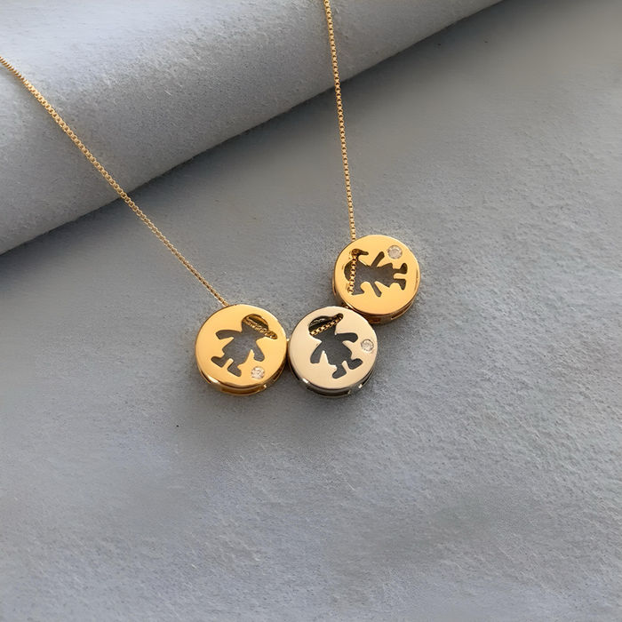 PINGENTE MEDALHA CRIANÇA ZIRCONIA