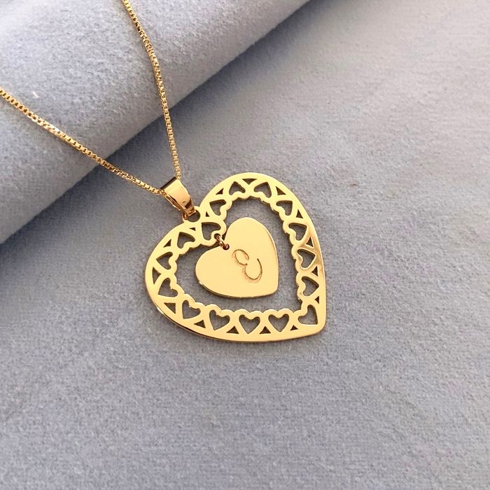 COLAR CORAÇÃO RENDADO