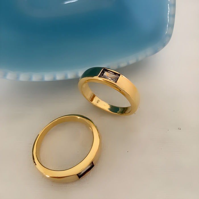 ANEL ZIRCONIA RETANGULO