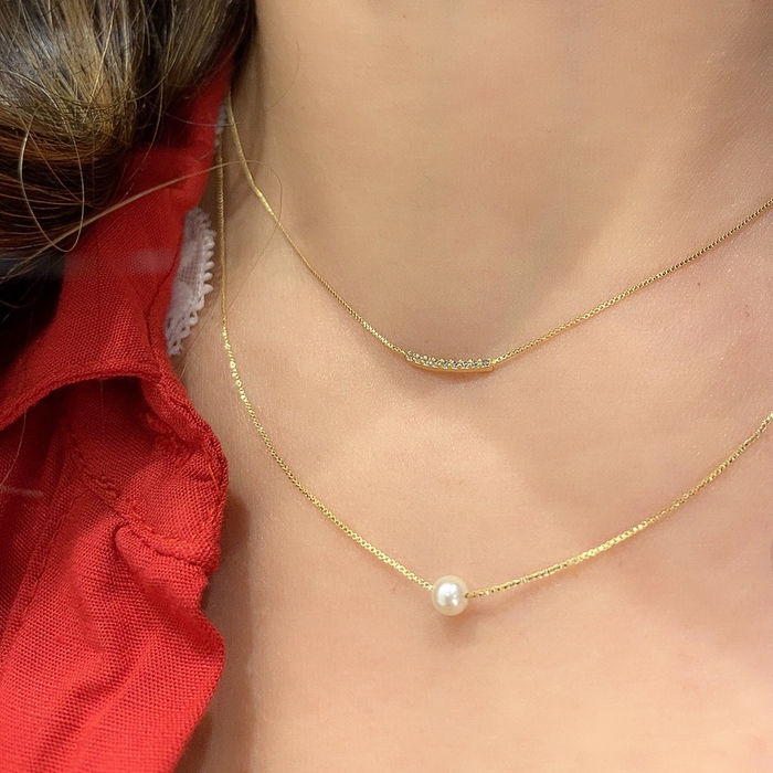 COLAR PEROLA SOLITARIA