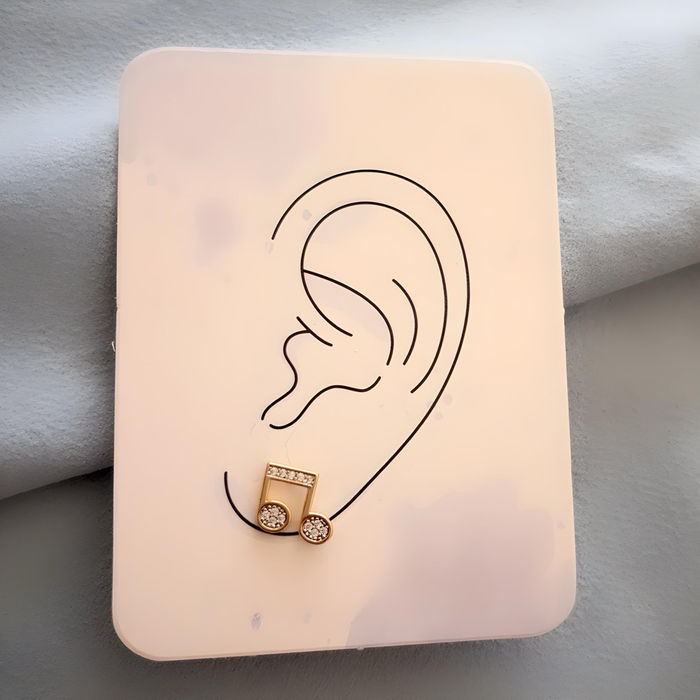 BRINCO NOTA MUSICAL ZIRCONIA