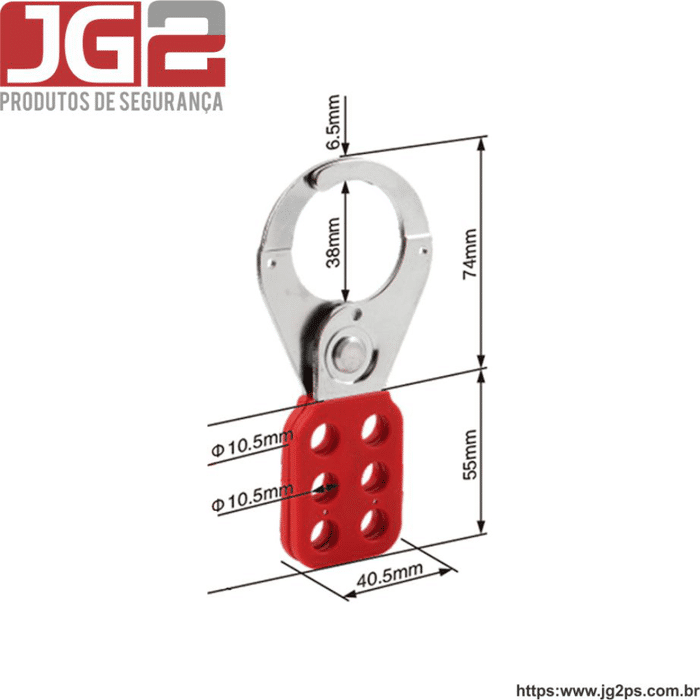 Garra de bloqueio JG2 plástica com haste de aço cromada de 1.1/2" (38mm) JGL100-2