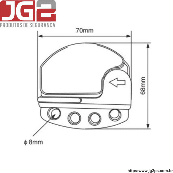 Dispositivo de bloqueio JG2 multiuso, 4 furos, com cabo de aço de Ø4mm x 2m ajustável JGL250-1