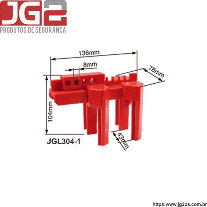 Dispositivo de bloqueio JG2 plástico ajustável para válvula tipo esfera de 1/2" a 2.1/2"  JGL304-1