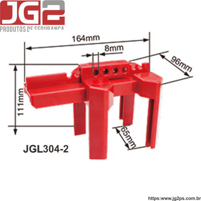 Dispositivo de bloqueio JG2 plástico ajustável para válvula tipo esfera de 1" a 5"  JGL304-2