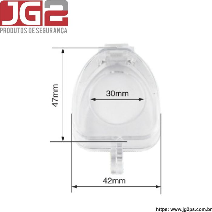 Bloqueio JG2 para botão emergencial em resina com furo de Ø30mm  JGL202-2