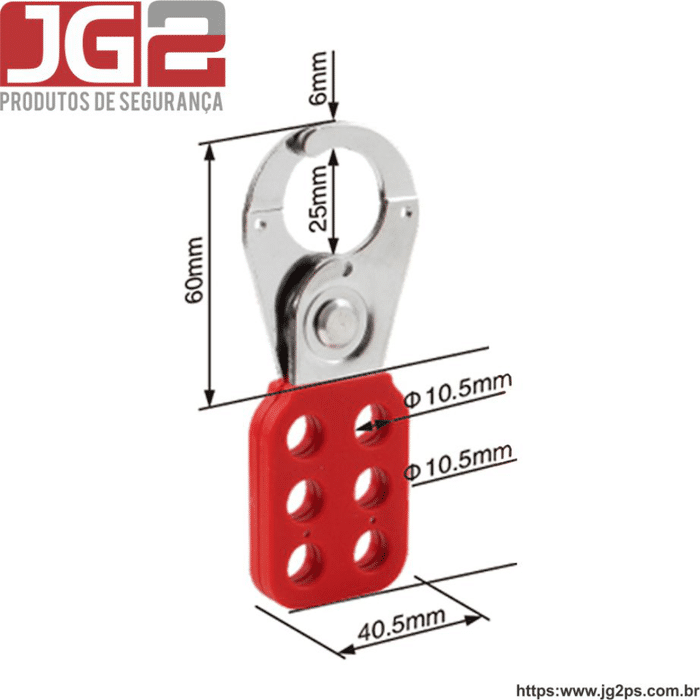 Garra de bloqueio JG2 plástica com haste de aço cromada de 1" (25mm) JGL100-1