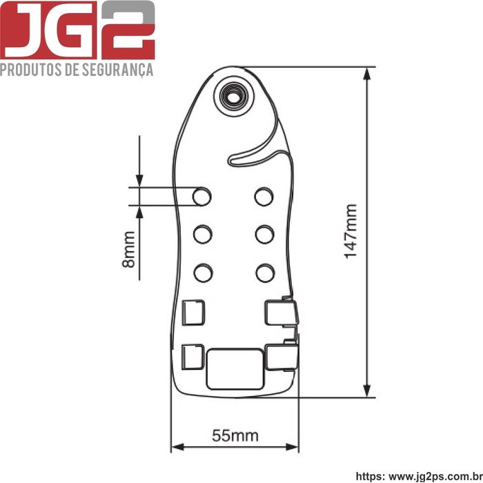 Dispositivo de bloqueio JG2 multiuso, 6 furos, com cabo de aço Ø4mm x 1,8m ajustável  JGL256-1