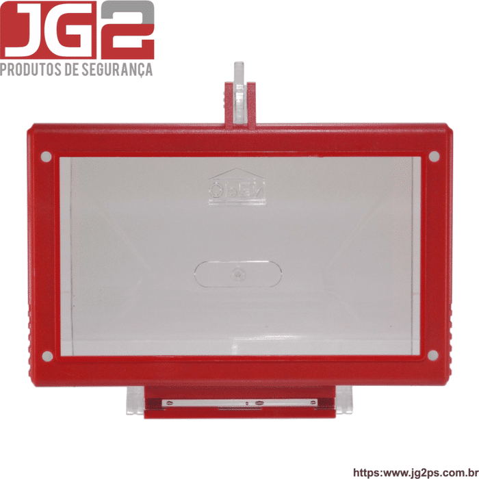 Bloqueio JG2 retangular para botão emergencial de parede e painel de acionamento JGL204-2