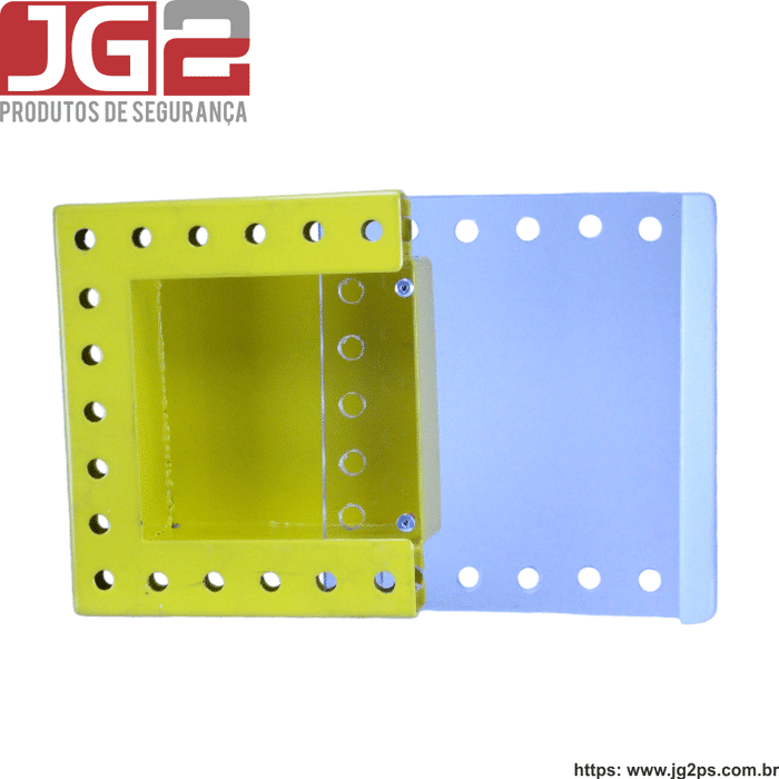Caixa de bloqueio e travamento JG2 em aço de tampa deslizante acrílica com 17 Furos  JGL501-1