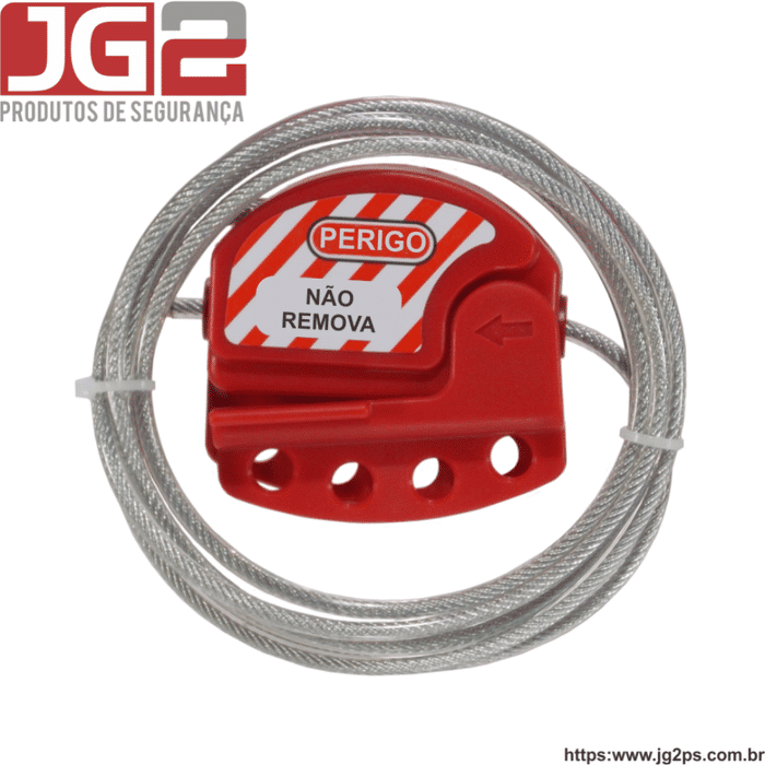 Dispositivo de bloqueio JG2 multiuso, 4 furos, com cabo de aço de Ø4mm x 2m ajustável JGL250-1