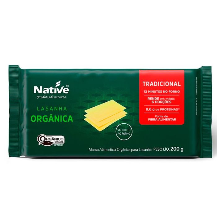 Massa Para Lasanha Orgânica - 200G