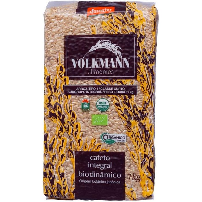 Arroz Cateto Integral Orgânico Biodinâmico Volkmann 1kg