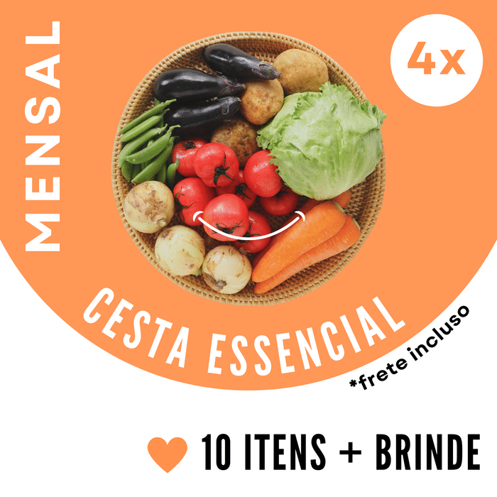 4x Cesta Orgânica ESSENCIAL - 10 ITENS (ENTREGA SEMANAL)