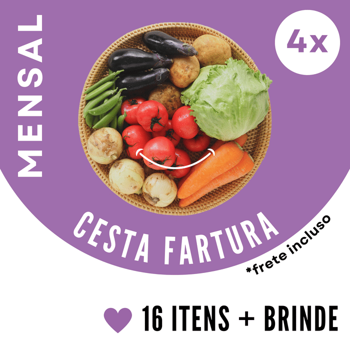 4x Cesta Orgânica FARTURA - 16 ITENS (ENTREGA SEMANAL)