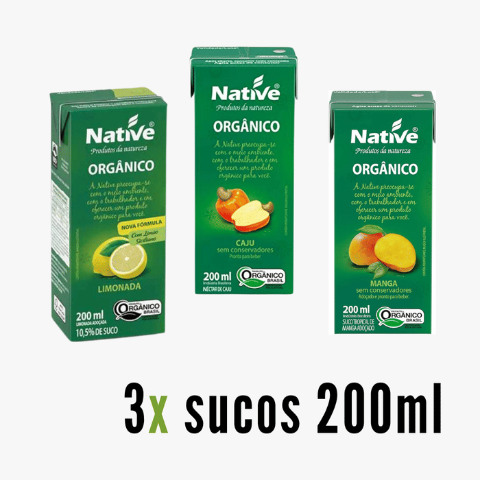 KIT 3 Sucos Orgânicos Native 200ml
