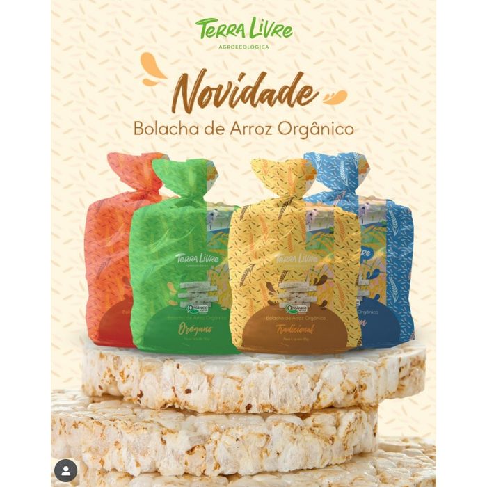 Bolacha de Arroz Terra Livre Orgânico Orégano 95g