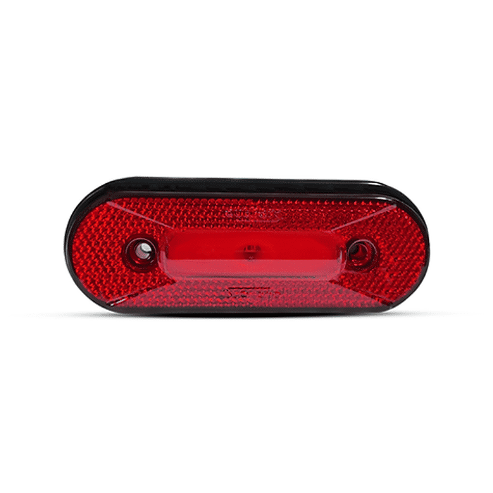 ISO20013 VM 12/24V - LANTERNA LATERAL OVAL - VERMELHA 12/24V - PC