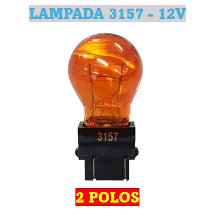 ISO14LX3157 AM 12V - LAMPADA HALOGENA 3157 T25 12V 27/7W AMARELA 2 POLOS (EMB. COM 10 PECAS - VALOR UNITARIO) - PC