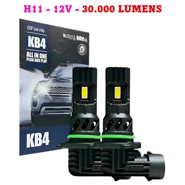 ISO14KB4H11 12V - KIT LAMPADA LED MINI KB4 H11 30000LM 6500K 12V (EMB. COM 02 PECAS - VALOR DO PAR) - KIT