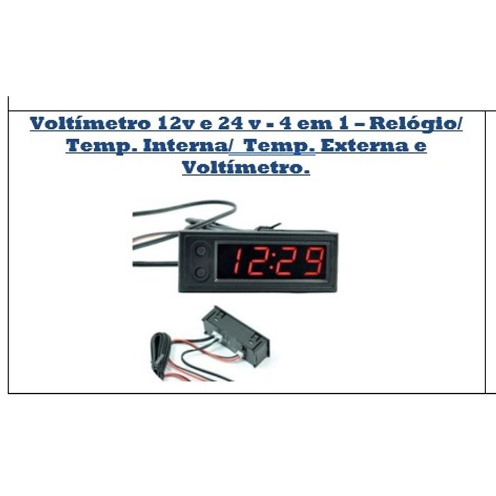 ISO6PDC530 12/24V - PAINEL LCD 4 EM 1 ( RELOG/ VOLT. 12/24V / TERM. -35/120°C )  (EMB. COM 1 PECA- VALOR UNITARIO) - PC